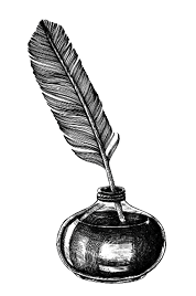 Hand drawn quill pen design element