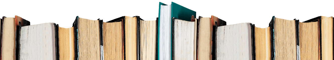 Book border isolated on white background. Literature banner with copy space for text.